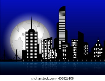 Panorama of the city. Vector illustration