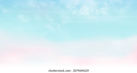 Panorama Clear blue sky and white cloud detail  with copy space. Sky Landscape Background.Summer heaven with colorful clearing sky. Vector illustration.Beautiful nature.sky clouds background.