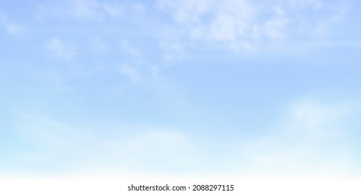 Panorama Clear blue sky and white cloud detail  with copy space. Sky Landscape Background.Summer heaven with colorful clearing sky. Vector illustration. Beautiful nature.sky clouds background.