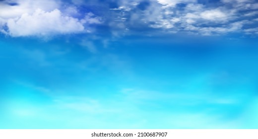 Panorama Clear blue sky and white cloud detail  with copy space. Sky Landscape Background.Summer heaven with colorful clearing sky. Vector illustration. beautiful nature.sky clouds background.