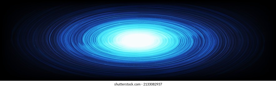 Panorama Dark Blue Spiral Black hole on Galaxy background with Milky Way spiral,Universe and starry concept design,vector