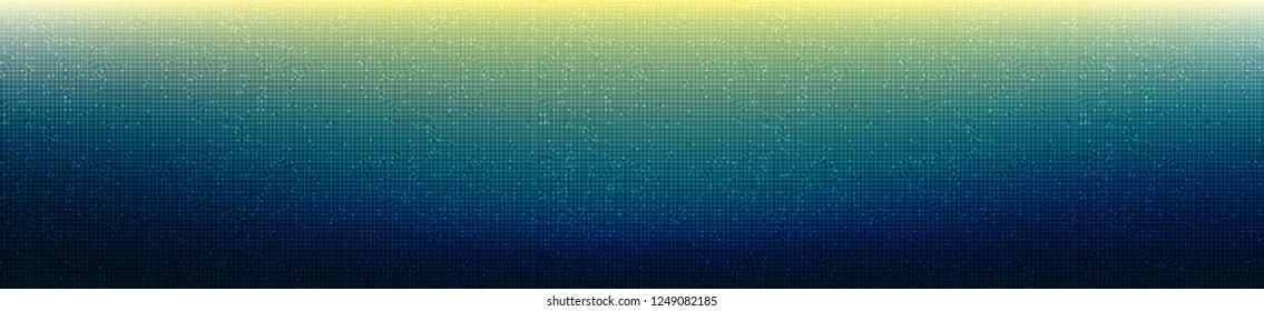 Panorama Digital Circuit Network with yellow Light on Modern Background,future and technology Concept design,Vector illustration.