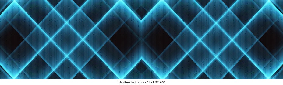 Panorama Digital Electronic Light Background,Diseño de alta tecnología digital y de onda de sonido,Espacio libre para texto puesto,Ilustración vectorial.