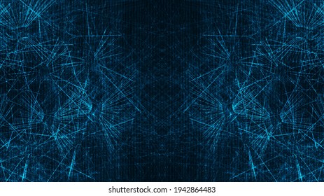 Panorama Digital Network Technology Background,DNA,Atom and sound wave Concept design,Free Space For text in put,Vector illustration.