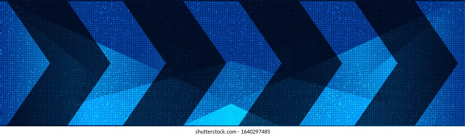 Panorama Digital Speed Arrow Circuit Microchip on Technology Background,Hi-tech and security Concept design,Free Space For text in put,Vector illustration.