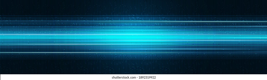 Panorama Digital Speed Light Technology Background,Hi-tech Digital and sound wave Concept design,Free Space For text in put,Vector illustration.