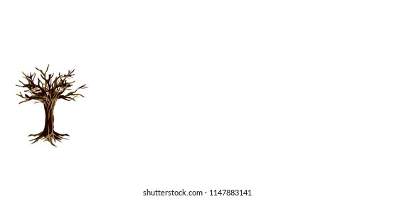 Panorama of Dry tree on a white background,Flat vector web icon or sign ,Collection modern trend concept design style illustration symbol.