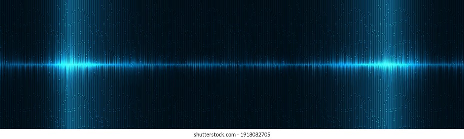 Panorama Equalizer Sound Wave Background,technology and earthquake wave diagram concept,design for music studio and science,Vector Illustration.