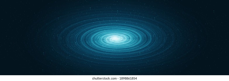 Panorama Fantastic Spiral Black hole on Galaxy background with Milky Way spiral,Universe and starry concept desig,vector