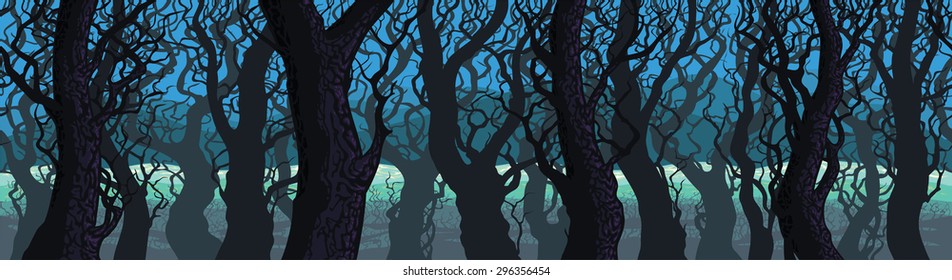 panorama of the forest on the background of nature