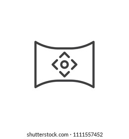 Panorama game control outline icon. linear style sign for mobile concept and web design. Joystick simple line vector icon. Symbol, logo illustration. Pixel perfect vector graphics