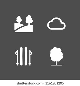 panorama icon. 4 panorama set with skiing, park and cloud outline vector icons for web and mobile app