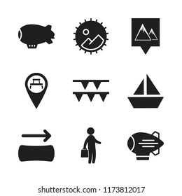 panorama icon. 9 panorama vector icons set. panorama with right arrow, garland and landscape icons for web and design about panorama theme