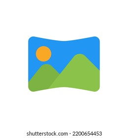 Panorama icon in flat style about camera, use for website mobile app presentation