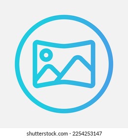 Panorama icon in gradient style about camera, use for website mobile app presentation
