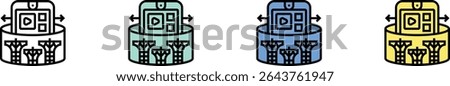 panorama icon. Outline, Green, Blue and Yellow Style Design Isolated On White Background