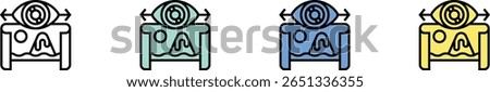 panorama icon. Outline, Green, Blue and Yellow Style Design Isolated On White Background