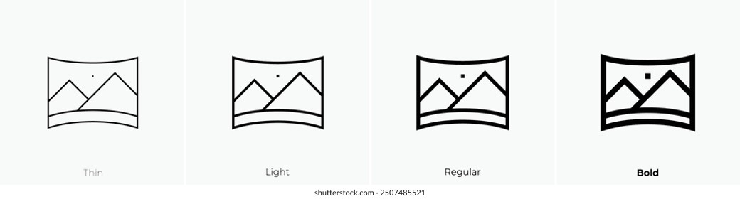 panorama icon. Thin, Light Regular And Bold style design isolated on white background