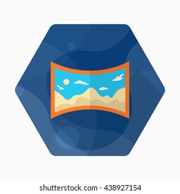 Panorama icon , Vector flat long shadow design.