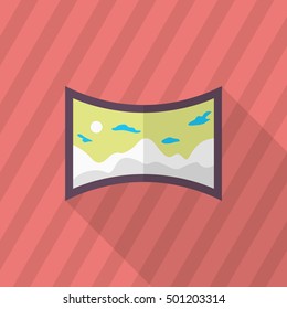 Panorama icon , Vector flat long shadow design.