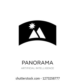 panorama icon vector on white background, panorama trendy filled icons from Artificial intelligence collection, panorama simple element illustration