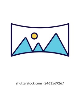 panorama icon with white background vector stock illustration