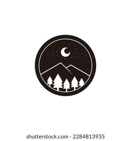 Panorama, illustration, nature geometric symbol simple logo vector