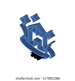 Panorama isometric left top view 3D icon