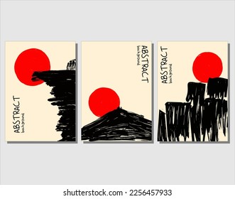 panorama landscape abstrack background with japan style art