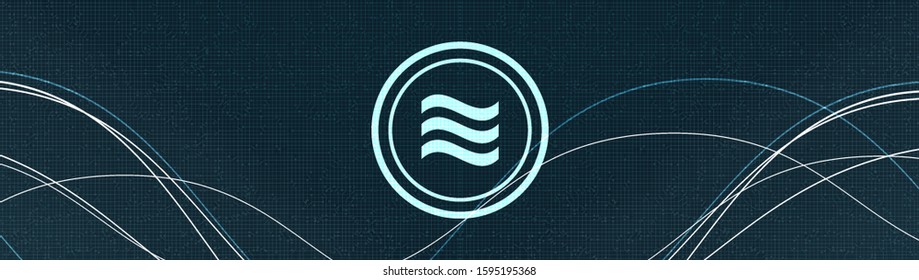 Panorama Libra cryptocurrency symbol on network technology background,Blockchain and Wallet concept design,illustration,Vector.