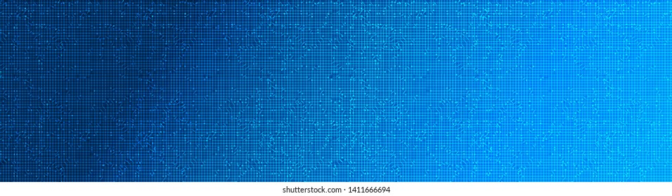 Panorama Light Blue Circuit Microchip Technology on Future Background,Hi-tech Digital and Communication Concept design,Free Space For text in put,Vector illustration.