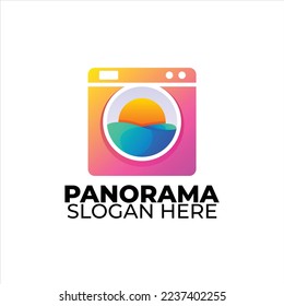 panorama logo colorful gradient style