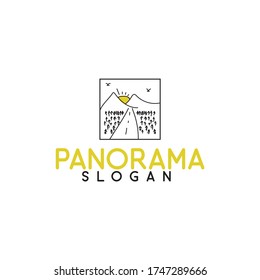 Panorama logo illustration abstract conceptual