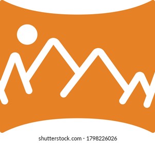 Panorama mode icon, orange vector