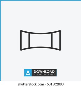 panorama mode icon. simple outline panorama mode vector icon. on white background.