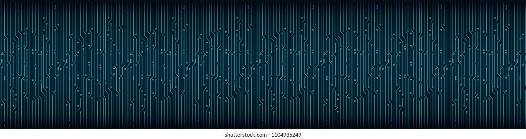 Panorama Modern Digital Microchip Circuit board system Background,Hi-tech and technology Concept design,Vector Illustration.