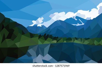 panorama mountain background and vector