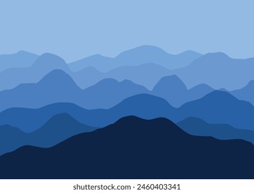 Panorama mountains landscape vector design illustration.