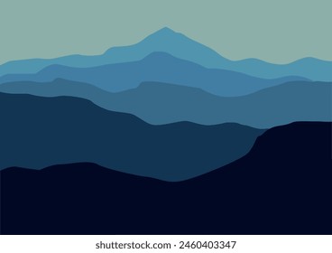 Panorama mountains landscape vector design illustration.