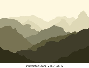 Panorama mountains landscape vector design illustration.