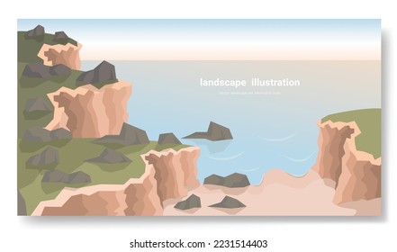 panorama of the mountains and the sea, sea mountain beach, beach and mountains