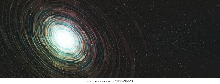 Panorama Nebula interstellar on Galaxy background with Milky Way spiral,Universe and starry concept desig,vector