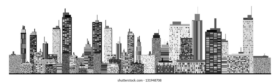 A panorama picture of city skyline