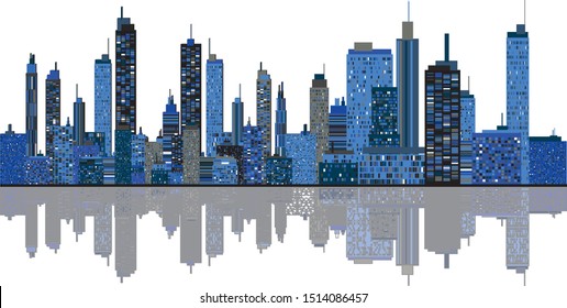 A panorama picture of city skyline