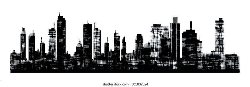 Panorama picture of city skyline