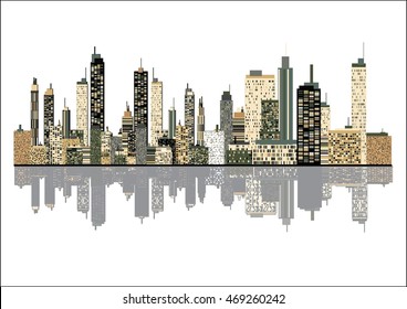 Panorama picture of city skyline