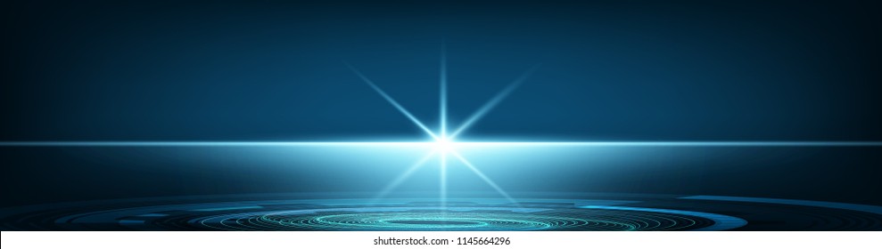 Panorama Presentation Projector Technology Background,Hi-tech Digital and network Concept design,Free Space For text in put,Vector illustration.