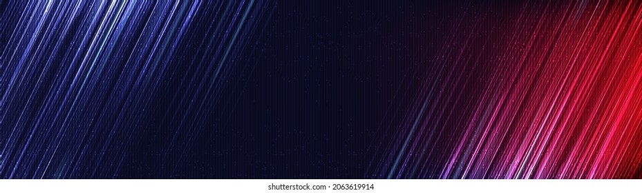 Panorama Red and Blue Technology Background,Digital and Connection Concept design,Vector illustration.