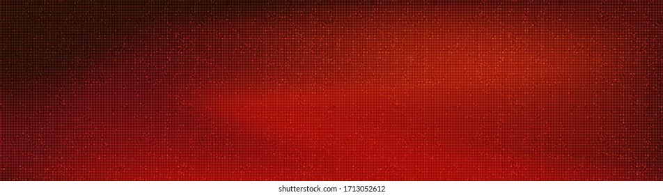 Panorama Red Circuit Microchip Technology on Future Background,Hi-tech Digital and Communication Concept design,Free Space For text in put,Vector illustration.