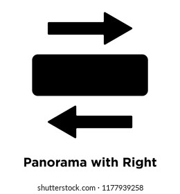 Panorama with Right Arrow icon vector isolated on white background, logo concept of Panorama with Right Arrow sign on transparent background, filled black symbol